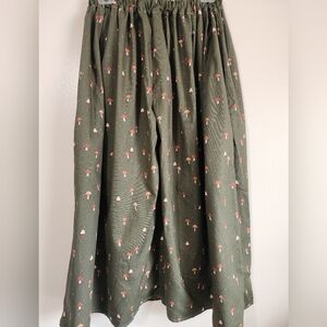 Womens Mushroom Print Pants - Green